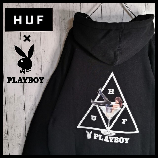 【限定コラボ】HUF×PLAYBOY　ビッグシルエット　コラボパーカー　入手困難