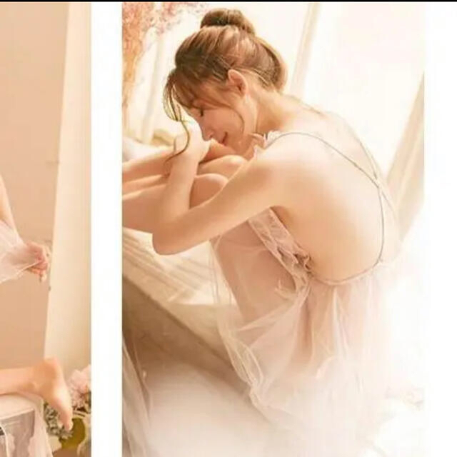【セクシーランジェリー】白　セクシードレス　透け感　コスプレ レディースのルームウェア/パジャマ(ルームウェア)の商品写真
