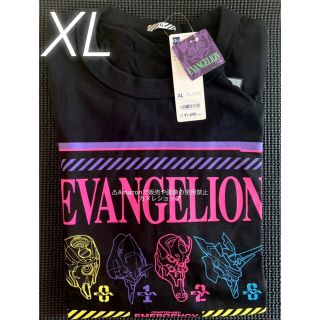 ジーユー(GU)の【完売品】貴重 XL ビッグTシャツ  黒 ブラック エヴァンゲリオン 2020(Tシャツ/カットソー(半袖/袖なし))