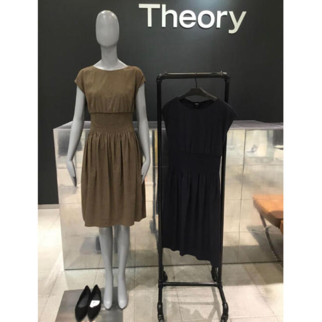 ひざ丈ワンピースTheory 19ss フレンチスリーブワンピース