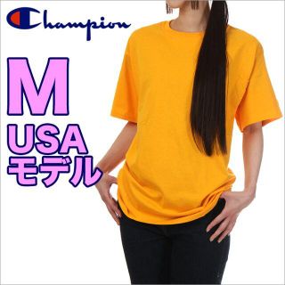 チャンピオン(Champion)の【新品】チャンピオン Tシャツ M イエロー ゴールド レディース 無地 半袖(Tシャツ(半袖/袖なし))