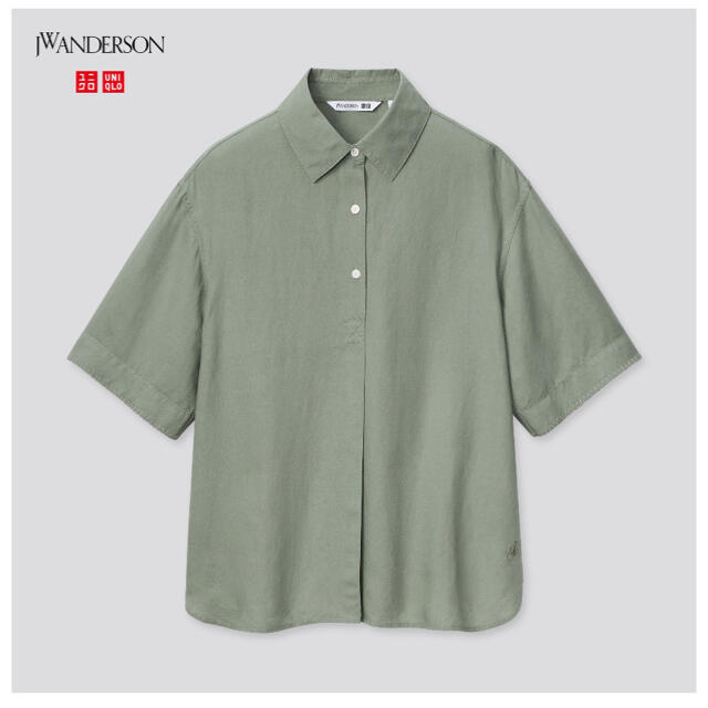 UNIQLO(ユニクロ)のUNIQLO×J.W ANDERSON リネンブレンドプルオーバーシャツ　XL レディースのトップス(シャツ/ブラウス(半袖/袖なし))の商品写真