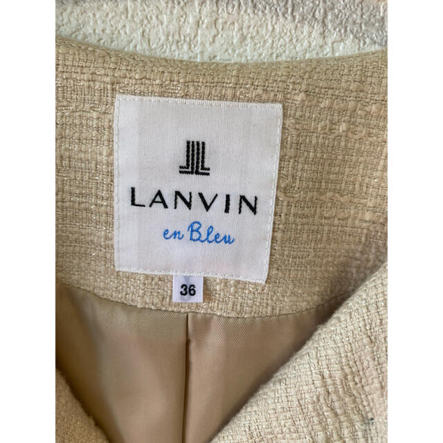 LANVIN en Bleu(ランバンオンブルー)のランバンオンブルー　ノーカラーコート レディースのジャケット/アウター(スプリングコート)の商品写真