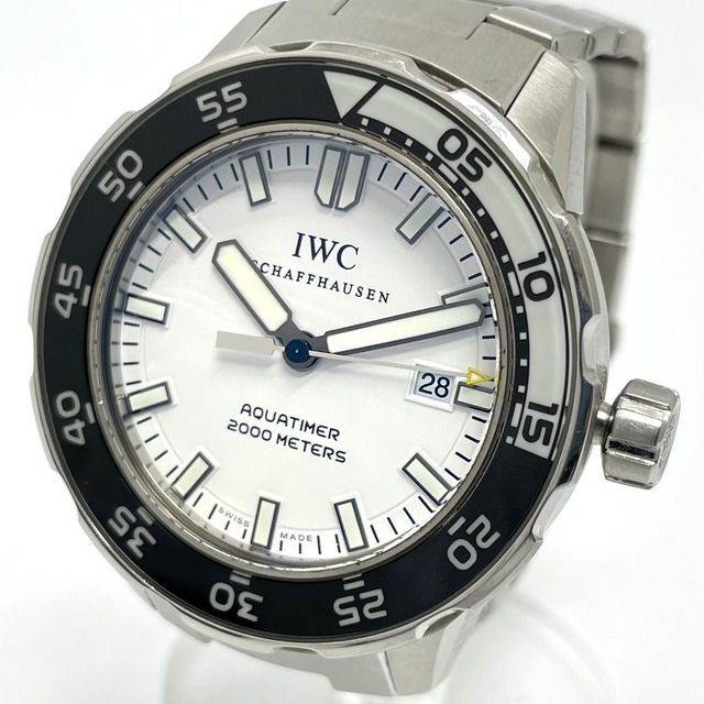 アイダブリューシー シャフハウゼン IWC SCHAFFHAUSEN アクアタイマー IW356805 デイト 自動巻き 腕時計 SS シルバー自動巻きディスプレイタイプ