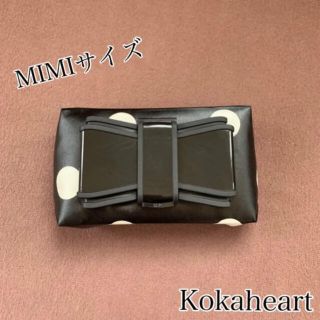 再販☆mini☆ウェットティッシュケース☆黒ドット柄☆リボンビタット(外出用品)