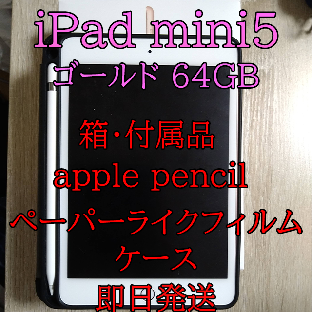 iPad mini5 ゴールド 64GB wifi applepencil 付