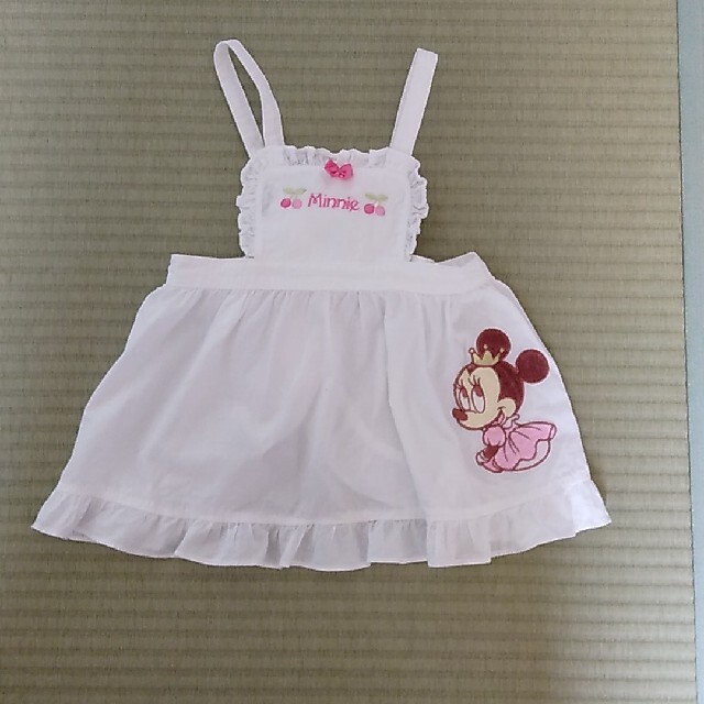 Disney(ディズニー)のMinnie　女の子　ワンピース　エプロン　パンツセット　90 キッズ/ベビー/マタニティのキッズ服女の子用(90cm~)(ワンピース)の商品写真