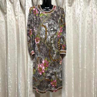 レオナール(LEONARD)の【美品】LEONARD シルクウール　花柄　ワンピース　M(ロングワンピース/マキシワンピース)