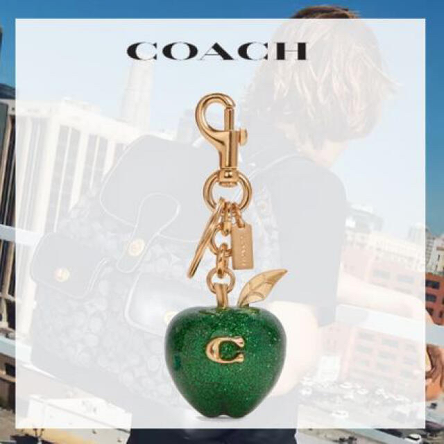 【新品】COACH シグネスチャー　アップル　キーホルダー