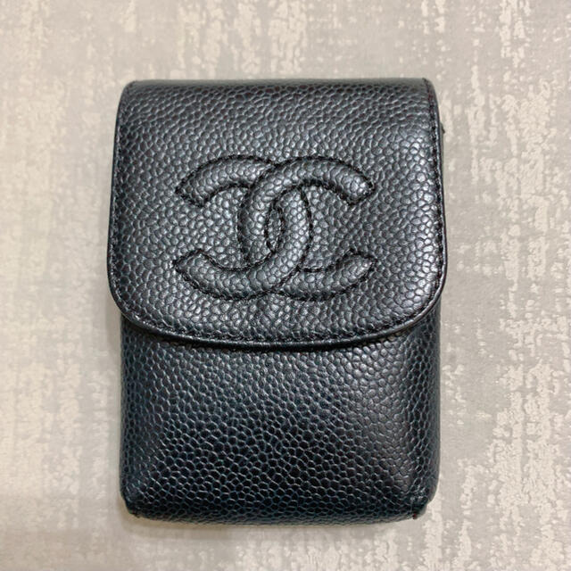 レディースCHANEL  シャネル　シガレットケース　黒　タバコケース