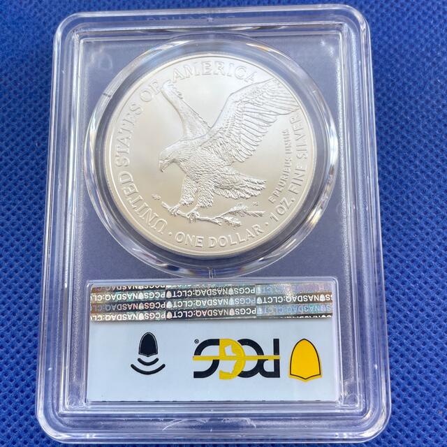 American Eagle(アメリカンイーグル)の初日最高鑑定★2021 アメリカ　イーグル銀貨　PCGS Type-2 コイン エンタメ/ホビーの美術品/アンティーク(貨幣)の商品写真