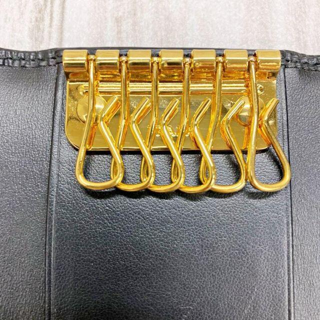 PRADA - プラダ 6連キーケース ブラック ゴールド金具 レザーの通販 by