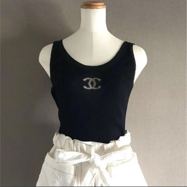 CHANEL 透かしココ タンクトップ キャミソール トップス 38 | フリマアプリ ラクマ