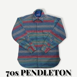 ペンドルトン(PENDLETON)の70s PENDLETONメタルボタンウールシャツLペンドルトン古着ハイグレード(シャツ)