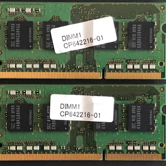 SAMSUNG(サムスン)のSAMSUNG低電圧対応ノートPC用メモリー PC3L-12800s4GB×2枚 スマホ/家電/カメラのPC/タブレット(PCパーツ)の商品写真
