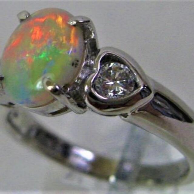 Pt900プラチナ リング指輪オパール 1.22ct ダイヤ 2ヶ 0.31ct レディースのアクセサリー(リング(指輪))の商品写真