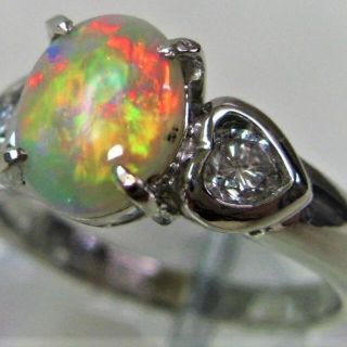 Pt900プラチナ リング指輪オパール 1.22ct ダイヤ 2ヶ 0.31ct(リング(指輪))