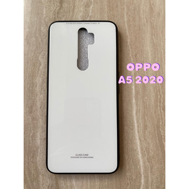 OPPO(オッポ)のシンプル&可愛い♪耐衝撃背面9HガラスケースOPPO A5 2020 白ホワイト スマホ/家電/カメラのスマホアクセサリー(Androidケース)の商品写真