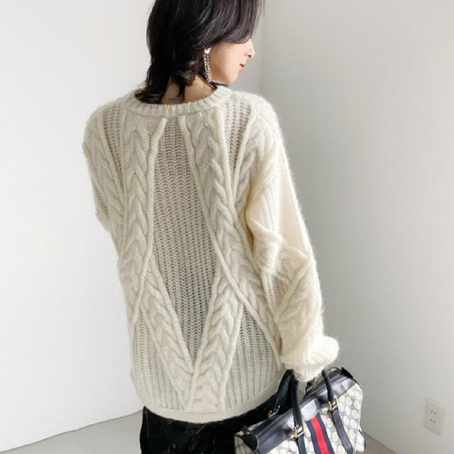 Ameri VINTAGE BACK CABLE KNIT アメリヴィンテージ