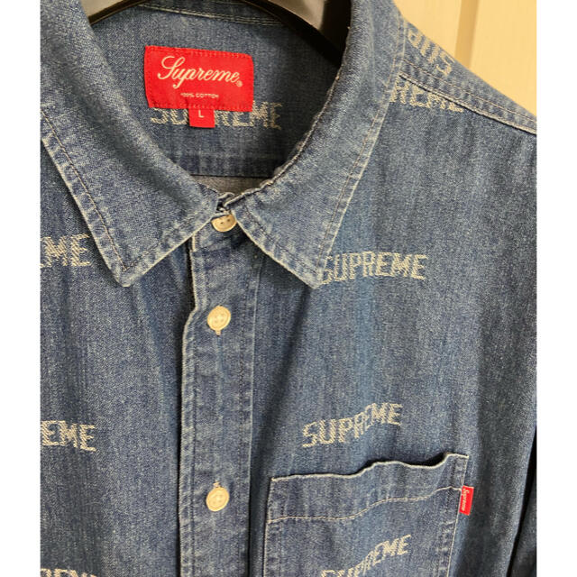 入手困難！Supreme ストライプデニム半袖シャツ 17SS