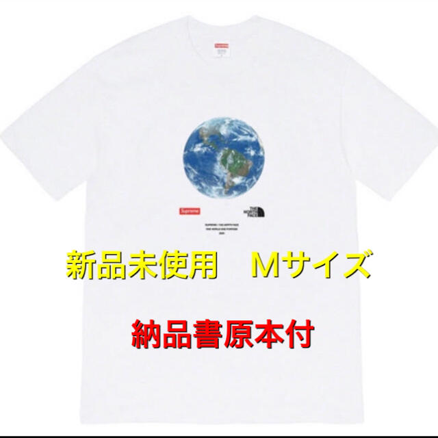 トップスM Supreme ノースフェイス One World Tee White 白