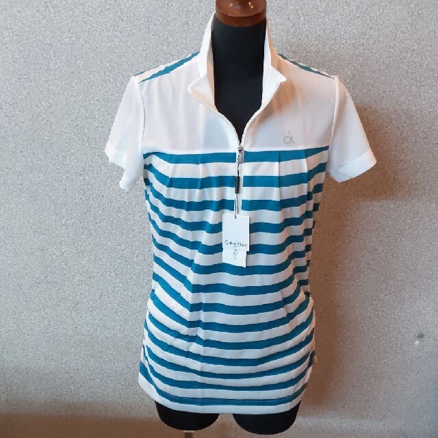Calvin Klein(カルバンクライン)のカルバンクラインのネックシャツ　新品タグ付き スポーツ/アウトドアのゴルフ(ウエア)の商品写真