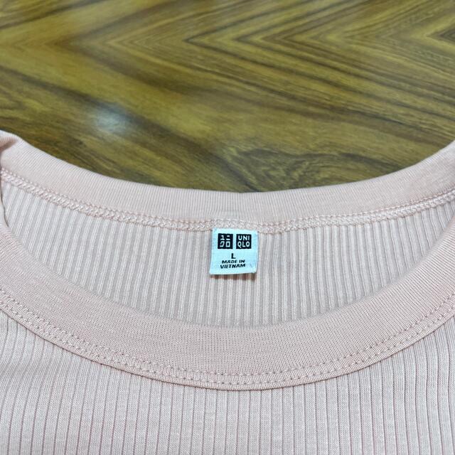 UNIQLO(ユニクロ)のユニクロ　スピーマコットンリブクルーネックTシャツ　ピンク メンズのトップス(Tシャツ/カットソー(半袖/袖なし))の商品写真