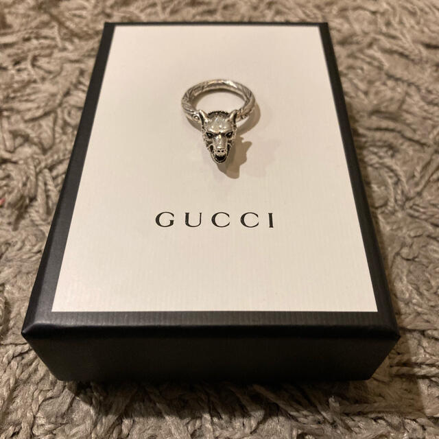 買蔵 未使用品 20AW GUCCI グッチ アンガーフォレスト ウルフヘッド シルバーリング アクセサリー