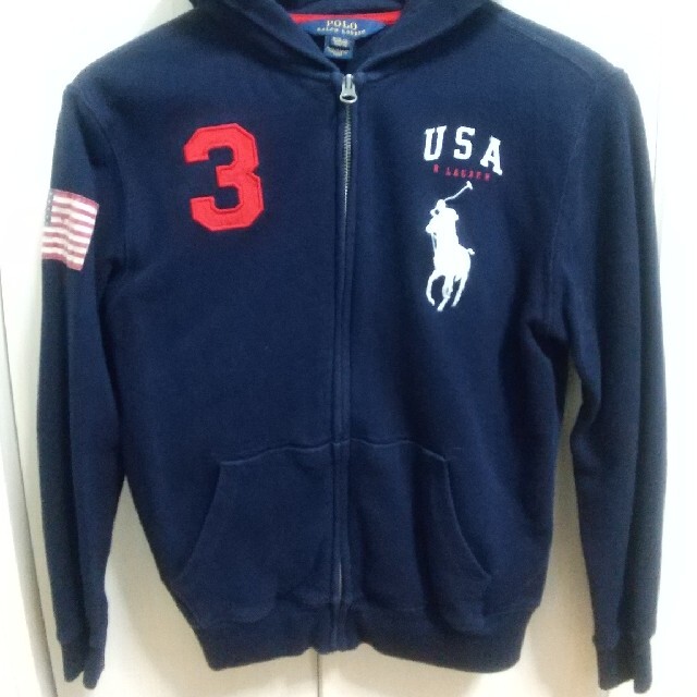 POLO RALPH LAUREN(ポロラルフローレン)のラルフローレン★フードパーカー紺★150綺麗！ キッズ/ベビー/マタニティのキッズ服男の子用(90cm~)(ジャケット/上着)の商品写真