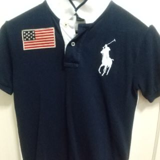 ポロラルフローレン(POLO RALPH LAUREN)のラルフローレン☆ポロシャツ☆紺✕白☆140綺麗！(Tシャツ/カットソー)