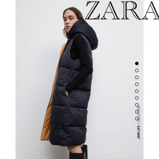 ザラ(ZARA)の新品　ZARA 撥水加工リバーシブル ベスト　L ネイビー(ブルゾン)