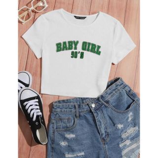 SHEIN ロゴショート丈トップス(Tシャツ(半袖/袖なし))