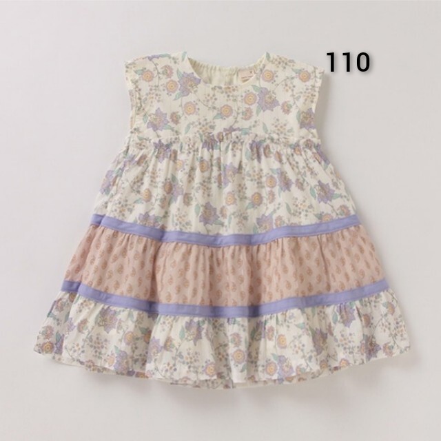 petit main(プティマイン)の新品 petit main 更紗柄ワンピース110 キッズ/ベビー/マタニティのキッズ服女の子用(90cm~)(ワンピース)の商品写真