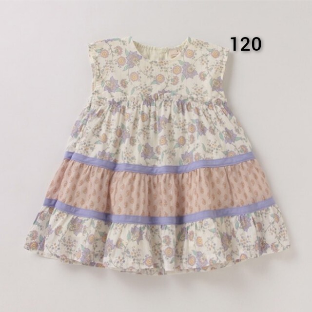 petit main(プティマイン)の新品 petit main 更紗柄ワンピース120 キッズ/ベビー/マタニティのキッズ服女の子用(90cm~)(ワンピース)の商品写真