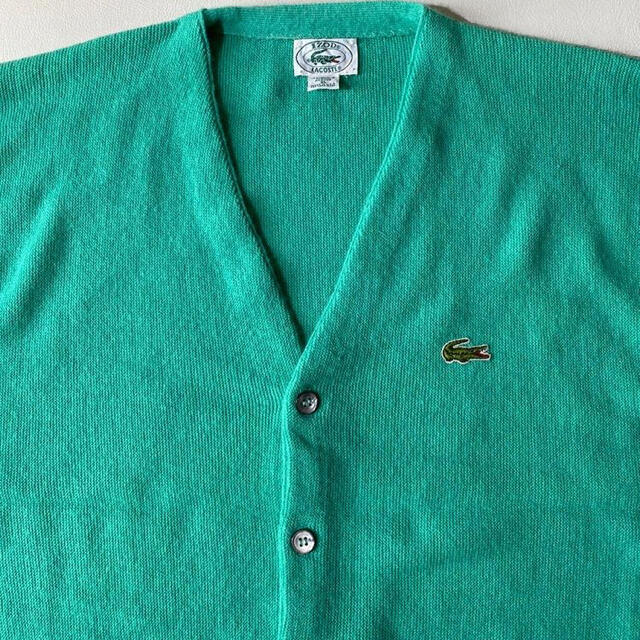 超希少　80's LACOSTE カーディガン IZOD 緑グリーンUSA