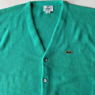 ラコステ(LACOSTE)の超希少　80's LACOSTE カーディガン IZOD 緑グリーンUSA(カーディガン)