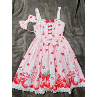 アンジェリックプリティー(Angelic Pretty)のangelic pretty milky berry 2点セット(ひざ丈ワンピース)