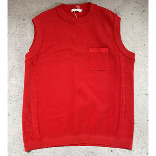 ワンエルディーケーセレクト(1LDK SELECT)のYASHIKI Wakakusa Knit Vest(ORANGE RED)(ベスト)