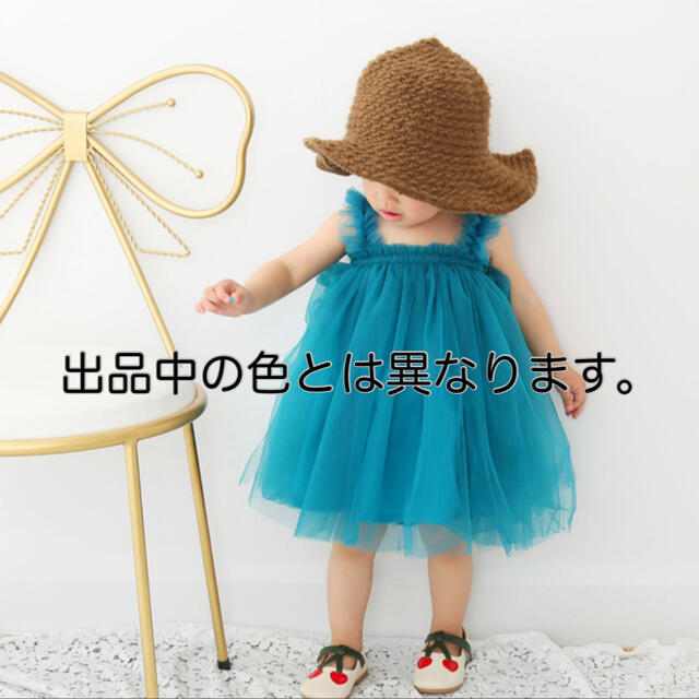 チュール ワンピース 90 グレー チュチュ 誕生日 バースデー キッズ/ベビー/マタニティのキッズ服女の子用(90cm~)(ワンピース)の商品写真