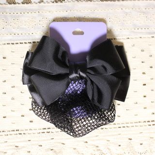 クレアーズ(claire's)のぽぽん様専用✳︎シニヨンネット.お団子.まとめ髪.リボン付きバレッタ✳︎黒色(その他)