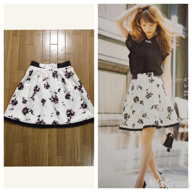 Apuweiser-riche(アプワイザーリッシェ)の♡アプ♡フラワープリントスカート♡ レディースのスカート(ひざ丈スカート)の商品写真