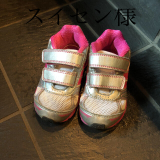 アディダス(adidas)のアディダス ベルクロ スニーカー シルバー ピンク 14 美品 軽量 記名なし(スニーカー)
