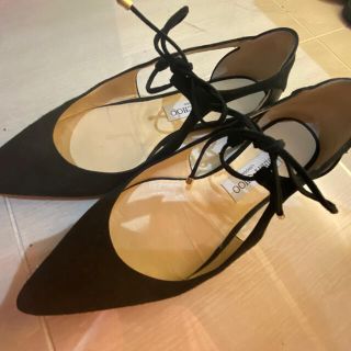 ジミーチュウ(JIMMY CHOO)のJimmychoo フラット編み上げシューズ(バレエシューズ)