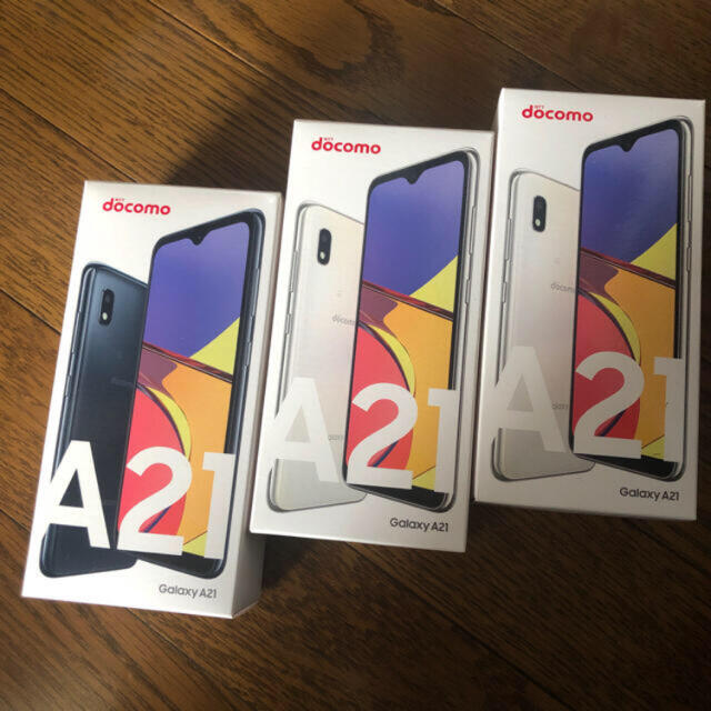 スマートフォン/携帯電話新品送料込み　3台セット　ギャラクシー　A21　GALAXY docomo