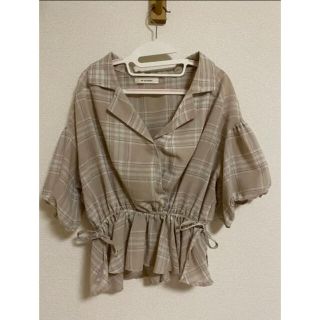 ダブルクローゼット(w closet)のoikakaka様専用＊チェックカシュクールブラウス(シャツ/ブラウス(半袖/袖なし))