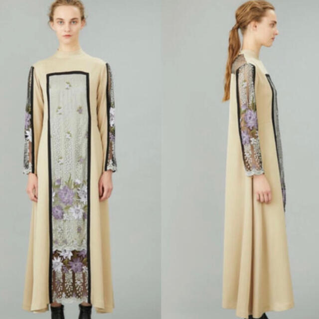 期間限定】 MURRAL Framed flower dress- MURRAL ミューラル framed