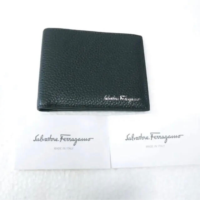 Salvatore Ferragamo(サルヴァトーレフェラガモ)の【極美品】Ferragamo フェラガモ レザー 折財布 札入れ メンズのファッション小物(折り財布)の商品写真