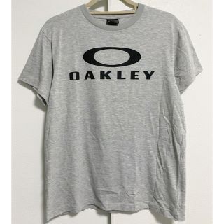 オークリー(Oakley)のオークリー Tシャツ カットソー 半袖 Uネック ロゴ 刺繍 総柄 M グレー(Tシャツ/カットソー(半袖/袖なし))