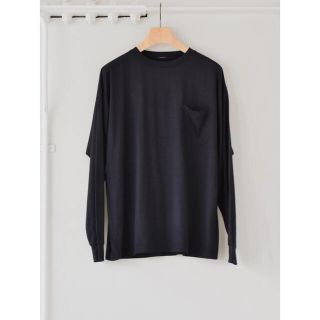 コモリ(COMOLI)のCOMOLI 21AW サマーウール長袖クルー サイズ3 ネイビー 新品未使用(Tシャツ/カットソー(七分/長袖))