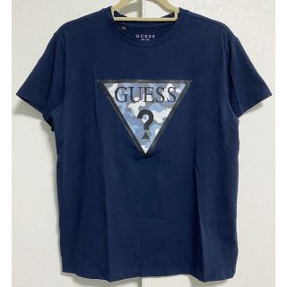 ゲス(GUESS)のゲス GUESS Tシャツ カットソー 半袖 Uネック ロゴ 迷彩 紺 ネイビー(Tシャツ/カットソー(半袖/袖なし))